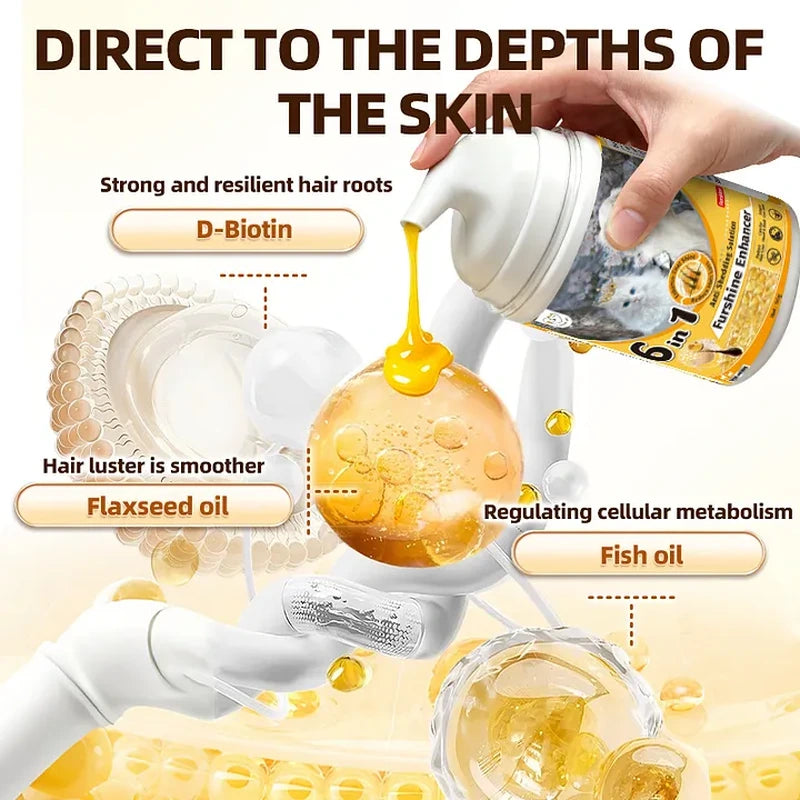 Cassiel Pet biotin flaxseed oil and fish oil skin and coat support diagram