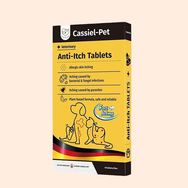 Cassiel Pet 10-tablet anti-itch tablets box main image