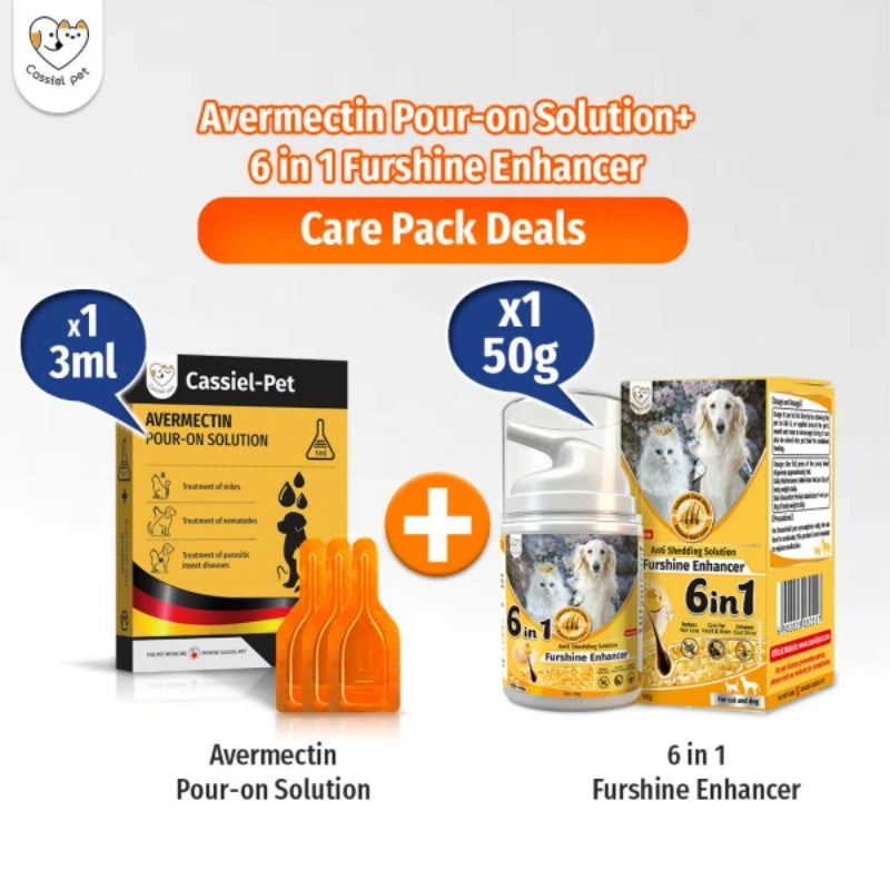 Cassiel Pet Avermectin and Furshine Enhancer care pack