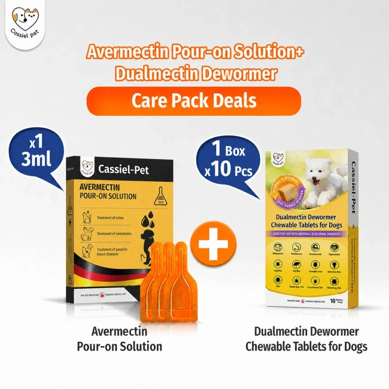 Cassiel Pet Avermectin and dog Dualmectin chew care pack