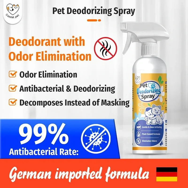 Cassiel Pet odor elimination antibacterial and deodorizing claims