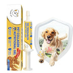 Cassiel Pet dog collagen gel syringe and active ingredient illustration