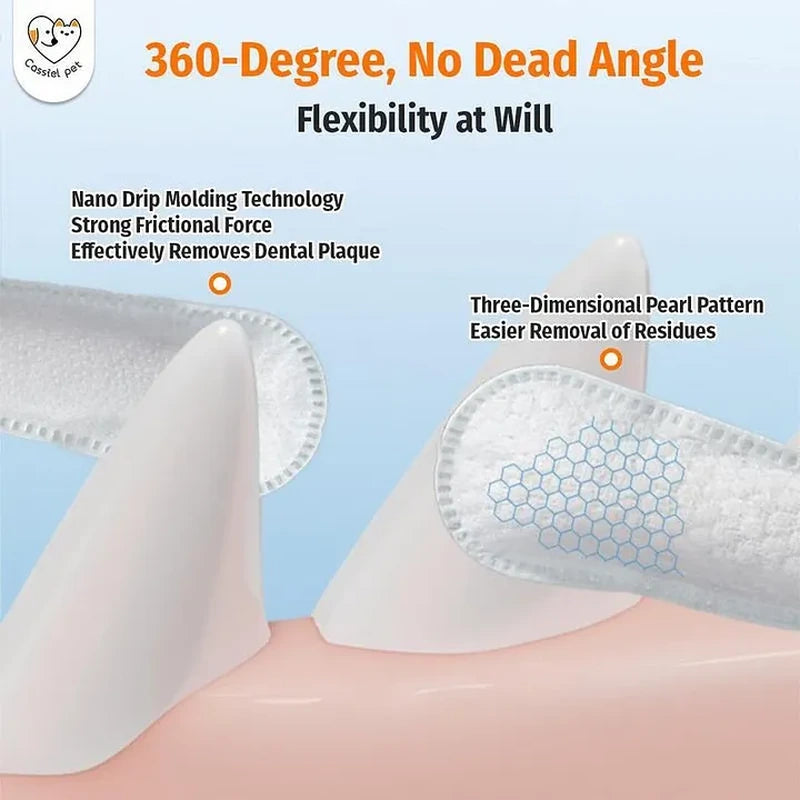 Cassiel Pet 360-degree flexible dental wipe texture