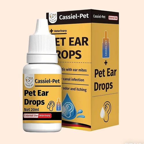 Cassiel Pet 20 ml pet ear drops bottle and box