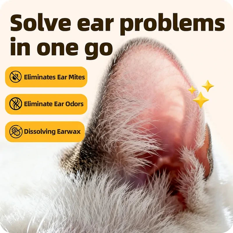 Cassiel Pet ear mite odor and earwax care illustration