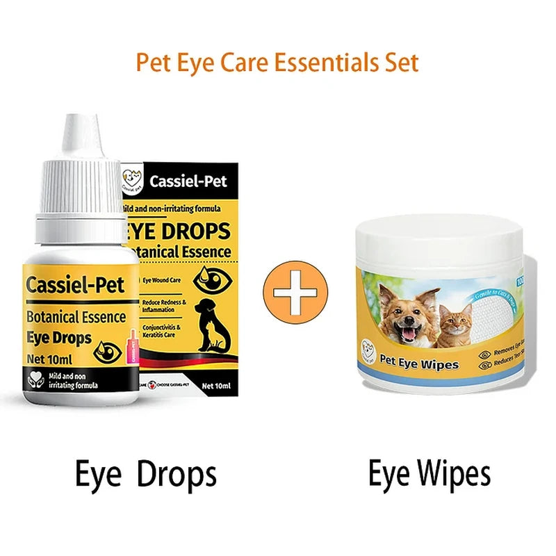 Cassiel Pet eye drops and eye wipes care set