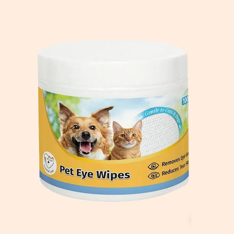 Cassiel Pet 100-count gentle pet eye wipes tub