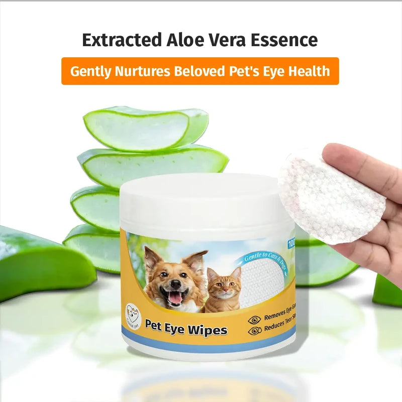 Cassiel Pet aloe vera eye wipe ingredient illustration