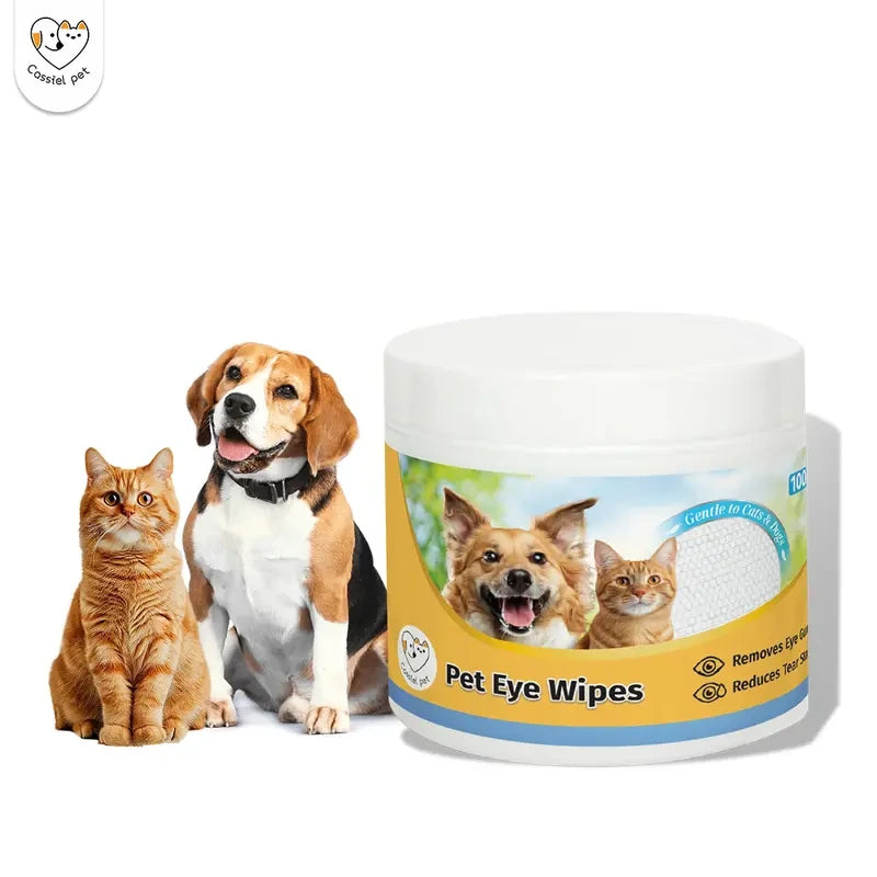 Cassiel Pet dog cat and eye wipes tub