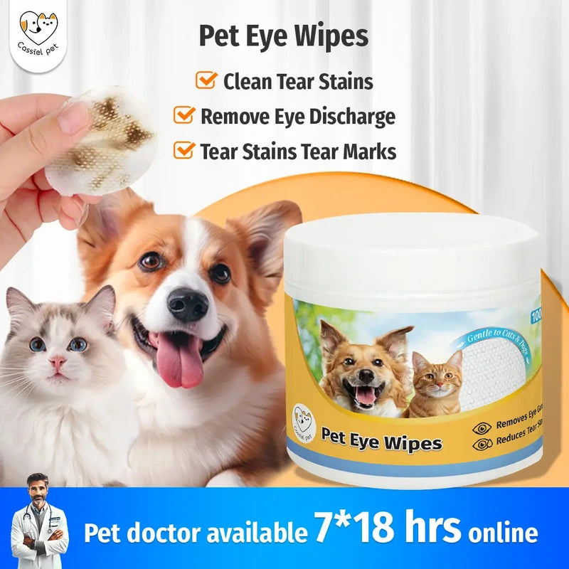 Cassiel Pet tear stain discharge and eye-area cleaning benefits