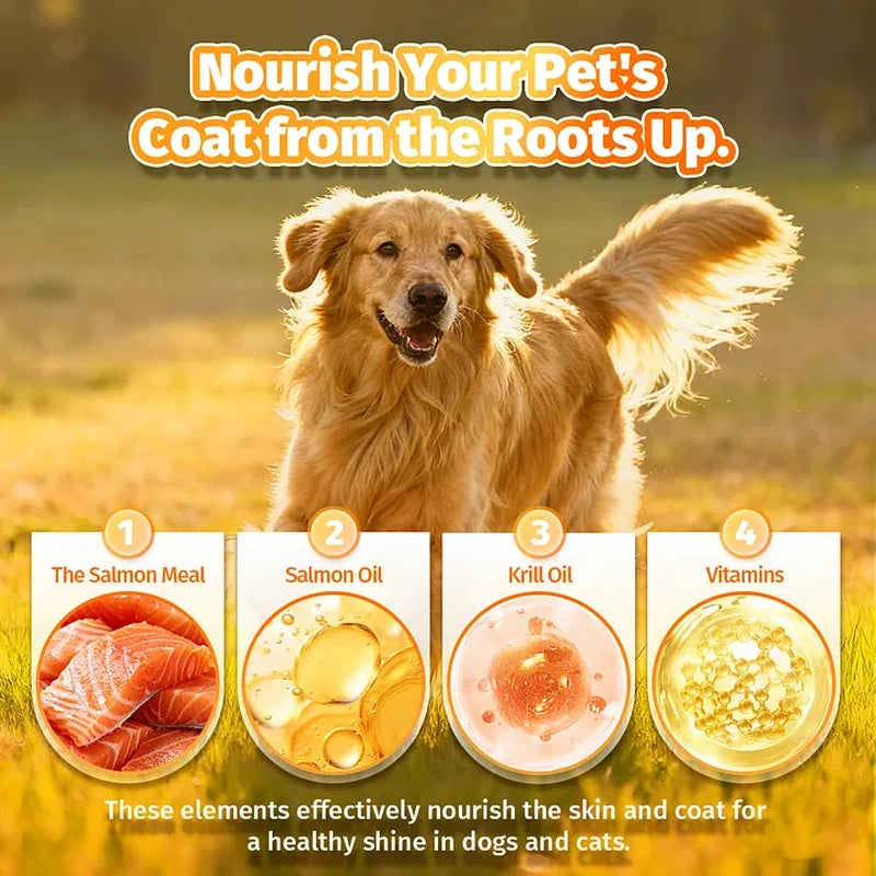 Cassiel Pet salmon meal salmon oil krill oil and vitamins for coat support