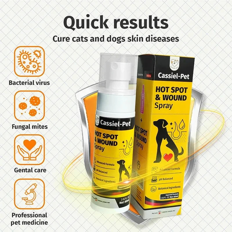 Cassiel Pet quick-results pet skin treatment illustration