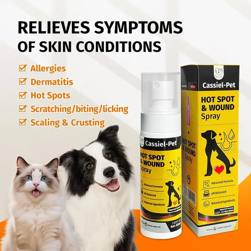 Cassiel Pet skin allergy dermatitis hot spot scaling and itching symptom guide