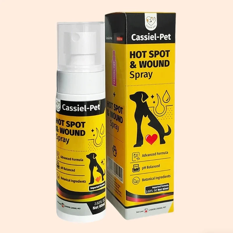 Cassiel Pet Hot Spot and Wound Spray bottle and box