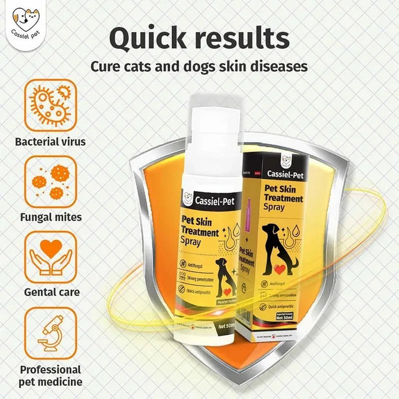 Cassiel Pet quick-results skin treatment spray illustration