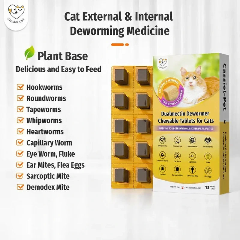 Cassiel Pet plant-based internal and external cat dewormer overview