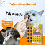 Cassiel Pet cat eating an easy-feed dewormer chew
