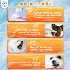 Cassiel Pet four-step directions for brushing dog and cat teeth